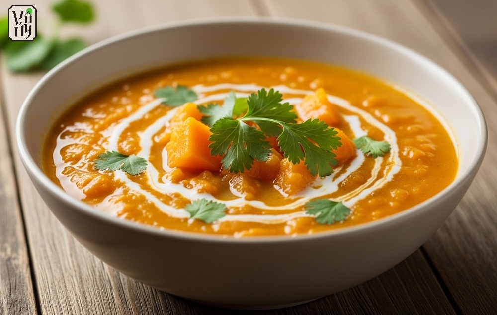 Các món ăn chay thường ngày đơn giản, dễ nấu - Canh bí đỏ nước cốt dừa