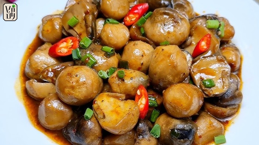 Nấm rơm kho quẹt chay ăn kèm cơm nóng