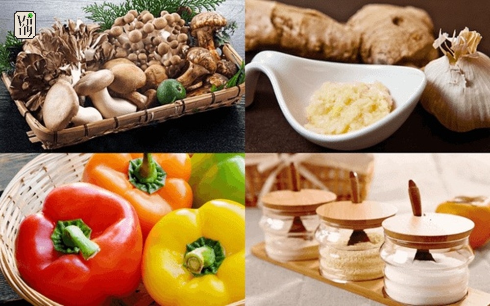 Nguyên liệu món nấm xào thập cẩm chay