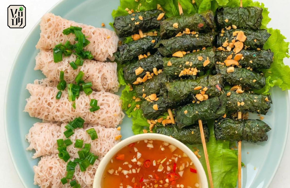 Công thức làm bò lá lốt chay cuốn heo lát