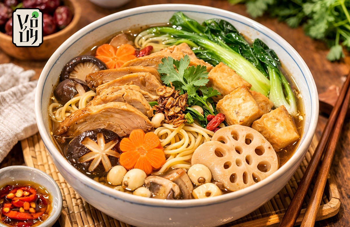 Công thức nấu mì tiềm chay hạt sen