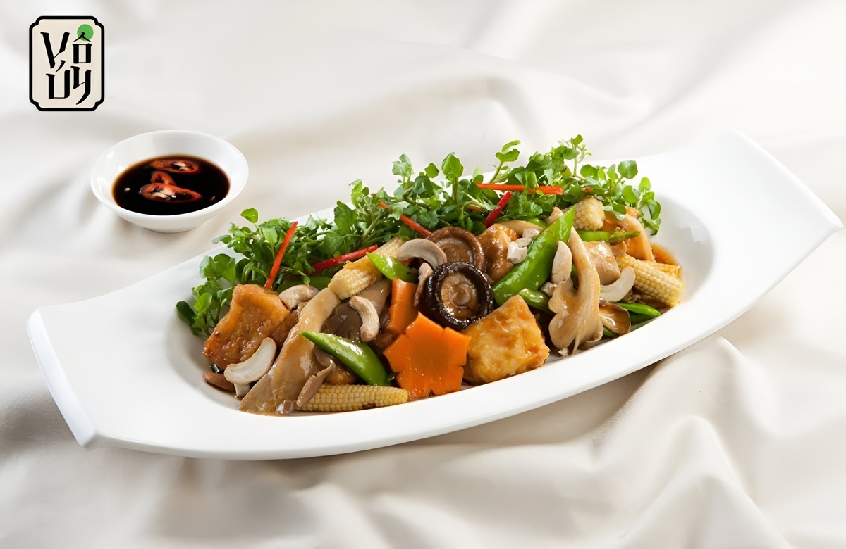 Tàu hũ ky xào nấm