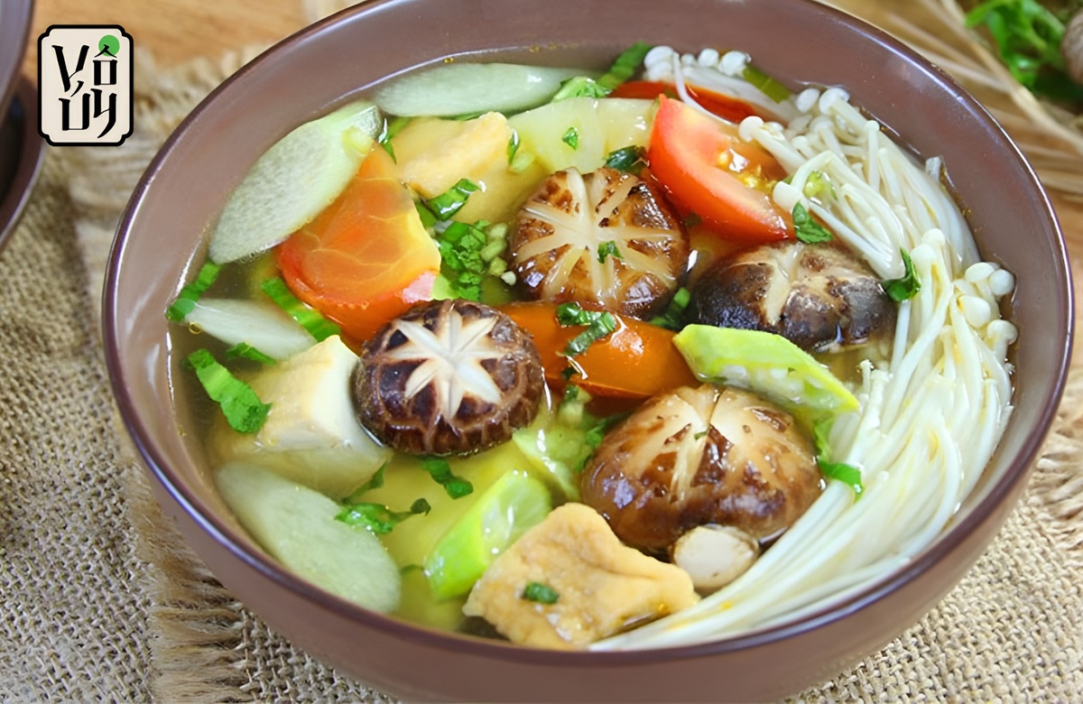 Cách nấu canh nấm chay thập cẩm