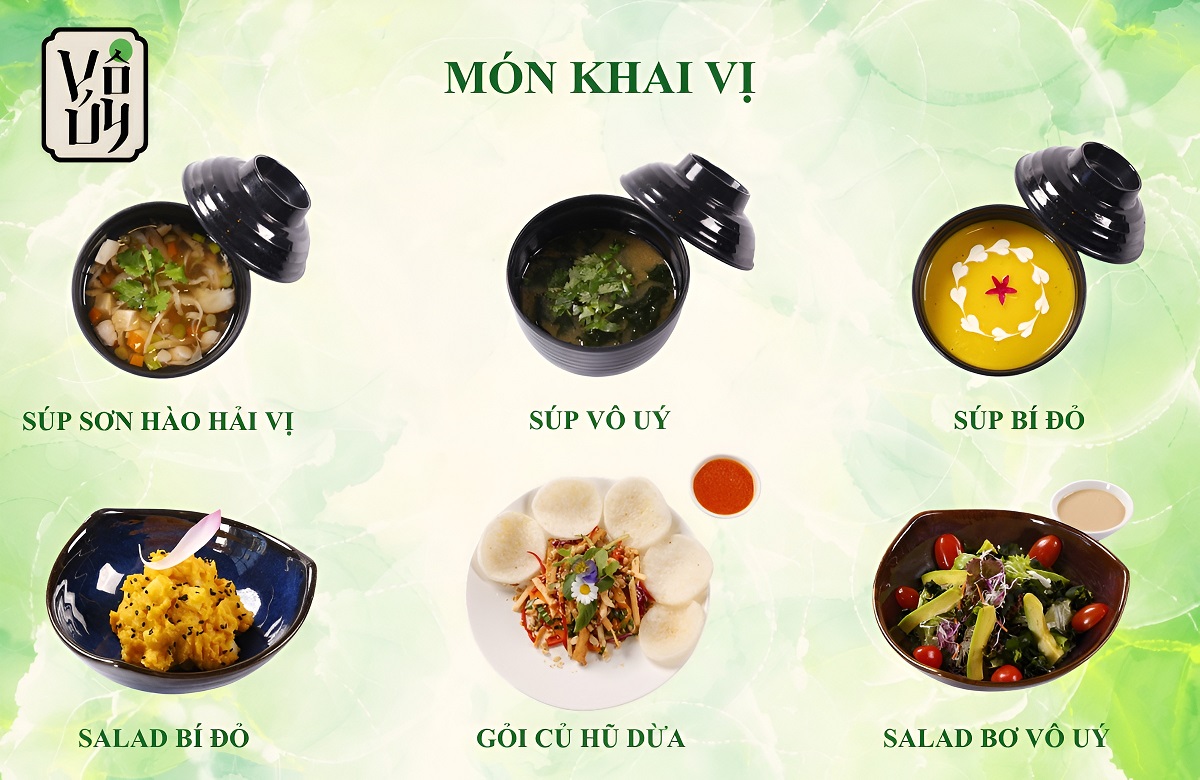 Menu đãi tiệc chay đặc sắc tại nhà hàng chay Vô Úy - Các món khai vị
