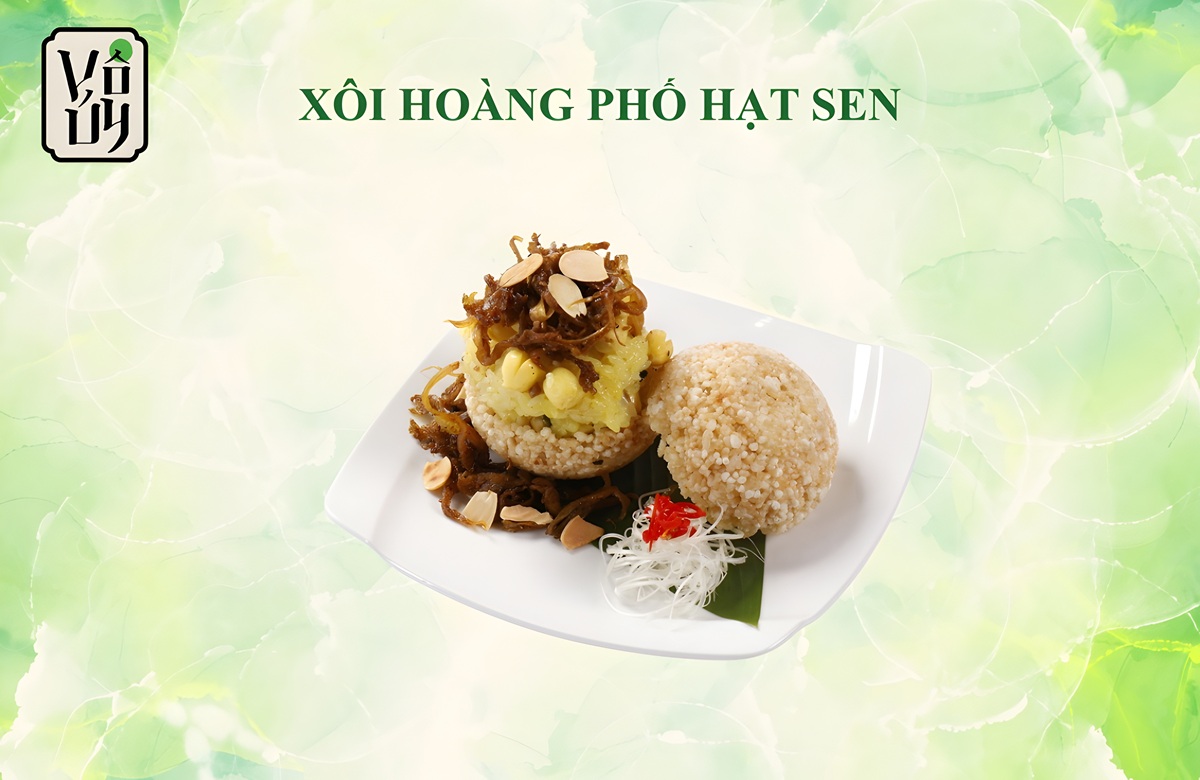 Xôi Hoàng Phố hạt sen tại nhà hàng chay Vô Úy