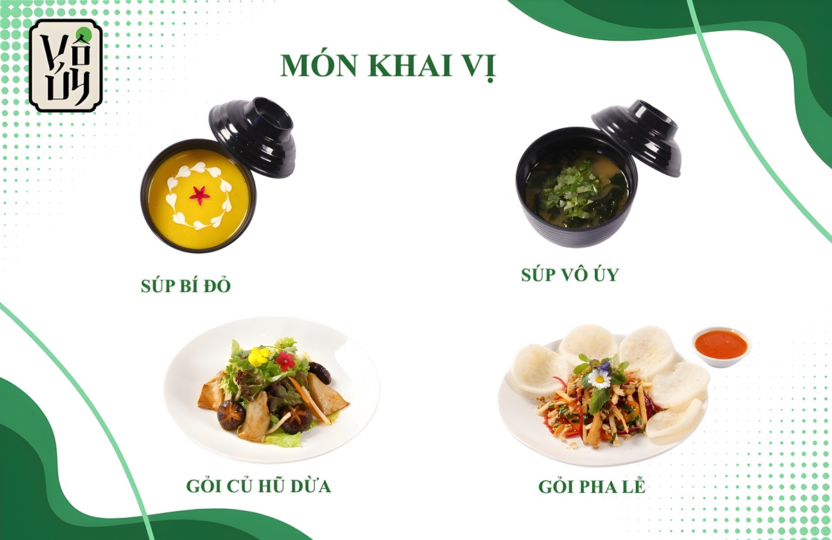 Diverse Vegetarian Menu at Vô Úy
