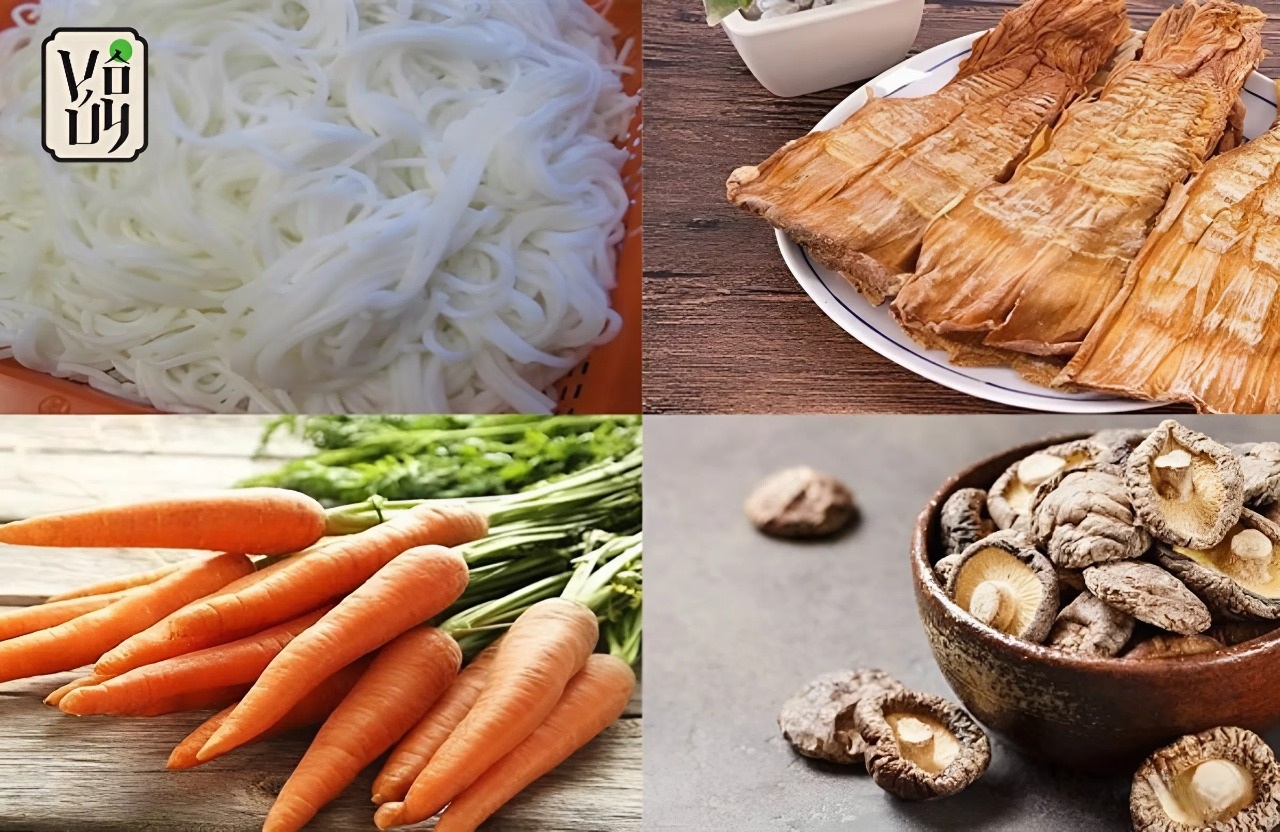 Ingredients for Vegetarian Sour Bamboo Shoot Noodle Soup